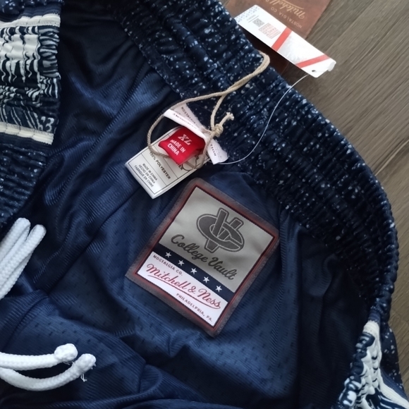 XL Mitchell & Ness Georgetown Hoyas Navy Swingman Basketball Shorts Mens Retake - Picture 3 of 8